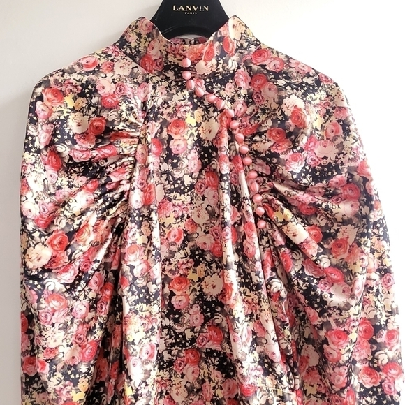 New Rotate Birger Christensen Kim Floral Whitecap Gray Mini Dress NWT Size 4 US - Picture 11 of 17